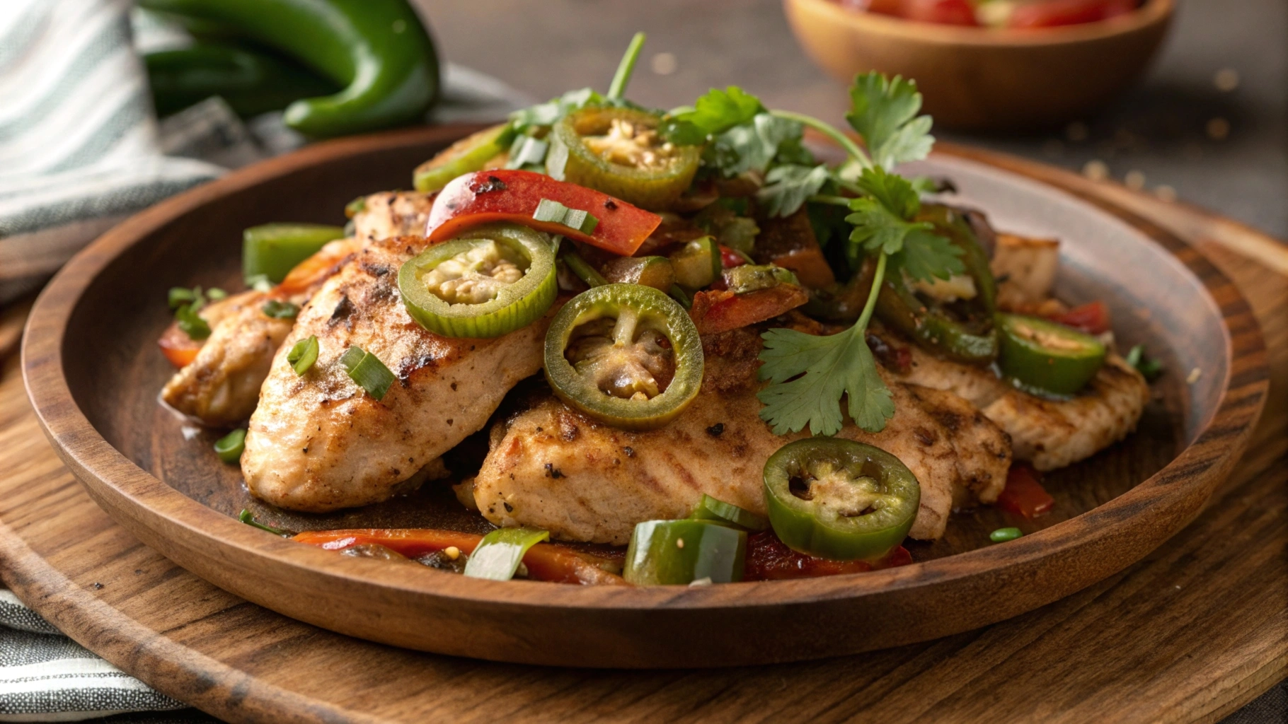 A one-pan dish featuring chicken and jalapenos with colorful vegetables, perfect for quick and flavorful chicken and jalapeno recipes.