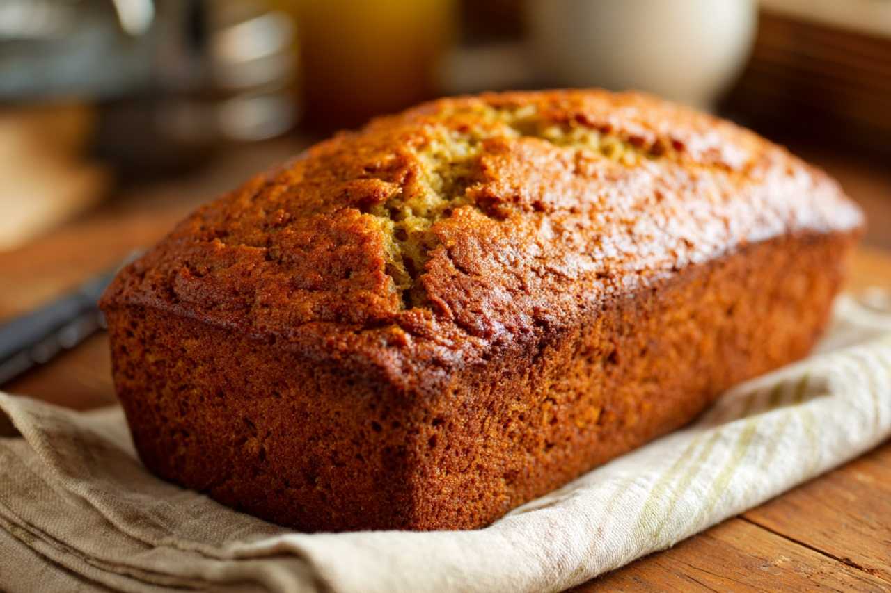 Zucchini bread with applesauce on kitchen counter